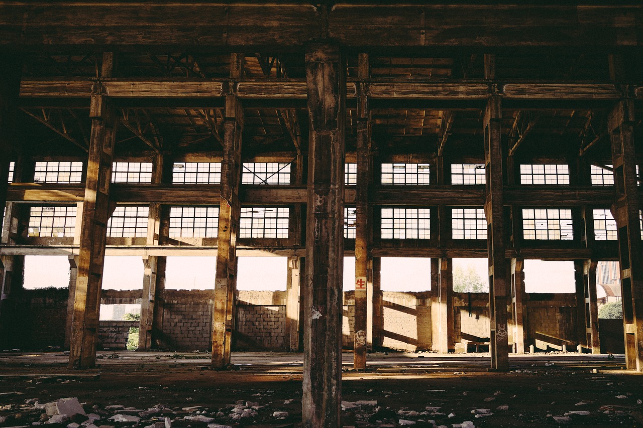 Image - industrial old factory sunshine