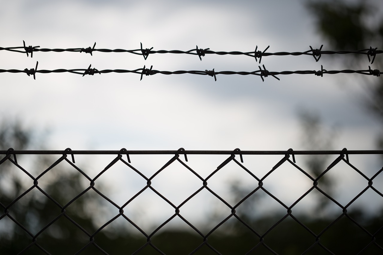 Image - barbwire protected no entry danger