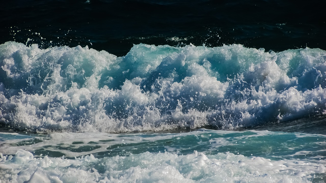 Image - wave smashing sea beach nature