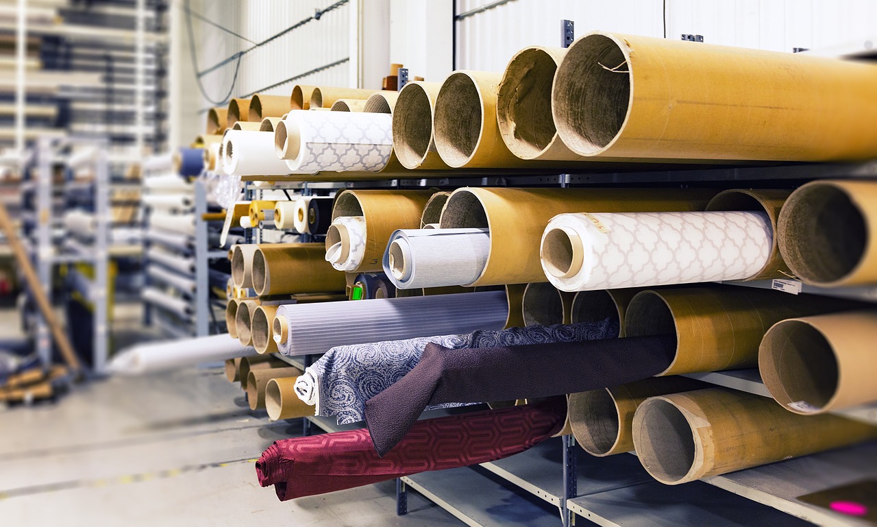 Image - rolls of fabric factory material