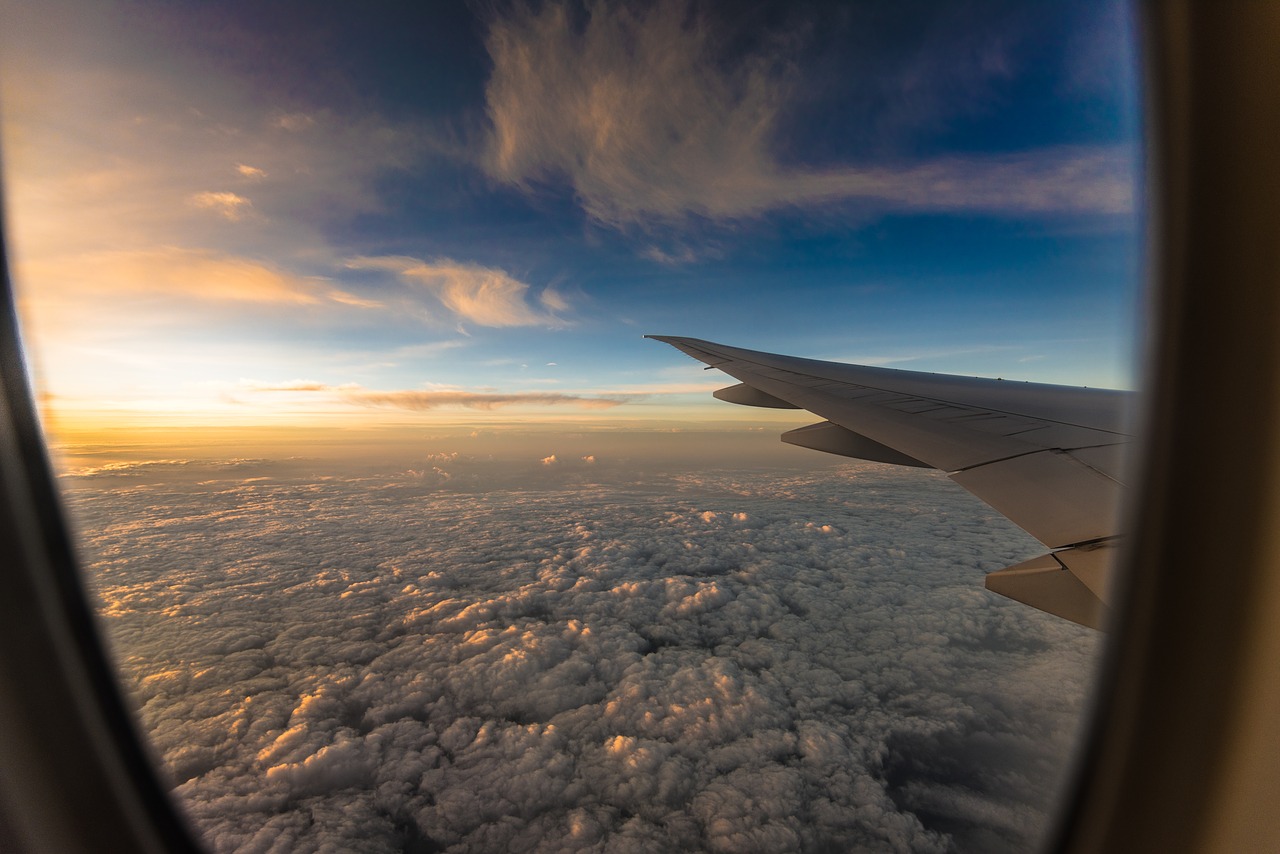 Image - travel plane sunset airplane trip