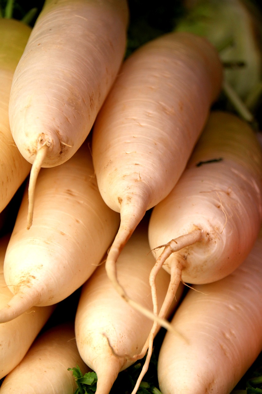 Image - white carrots vegetable greens