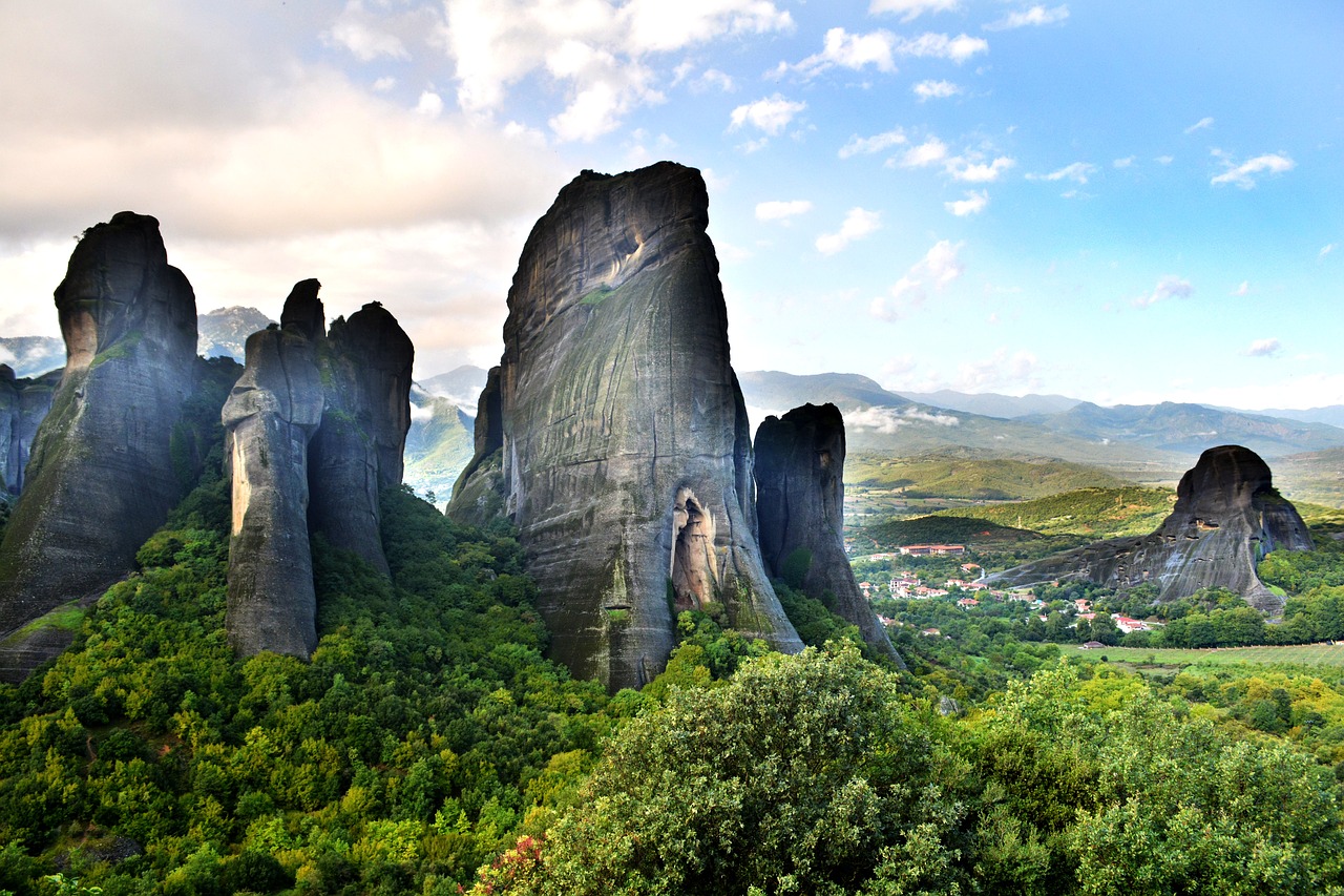 Image - meteora greece mountains nature