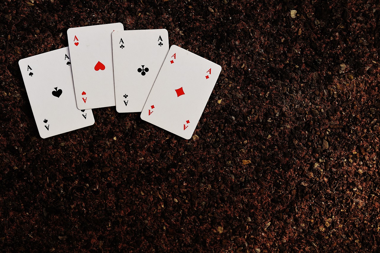 Image - playing cards aces four card game