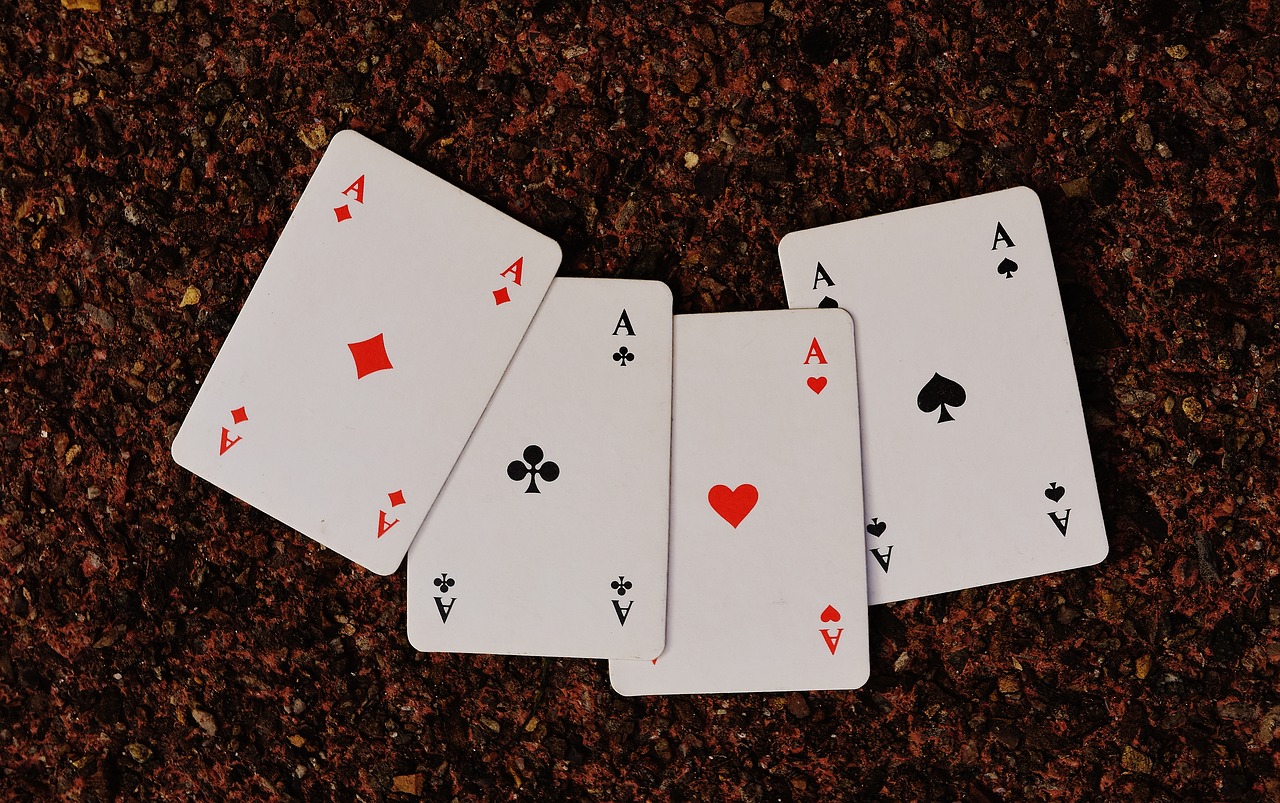 Image - playing cards aces four card game