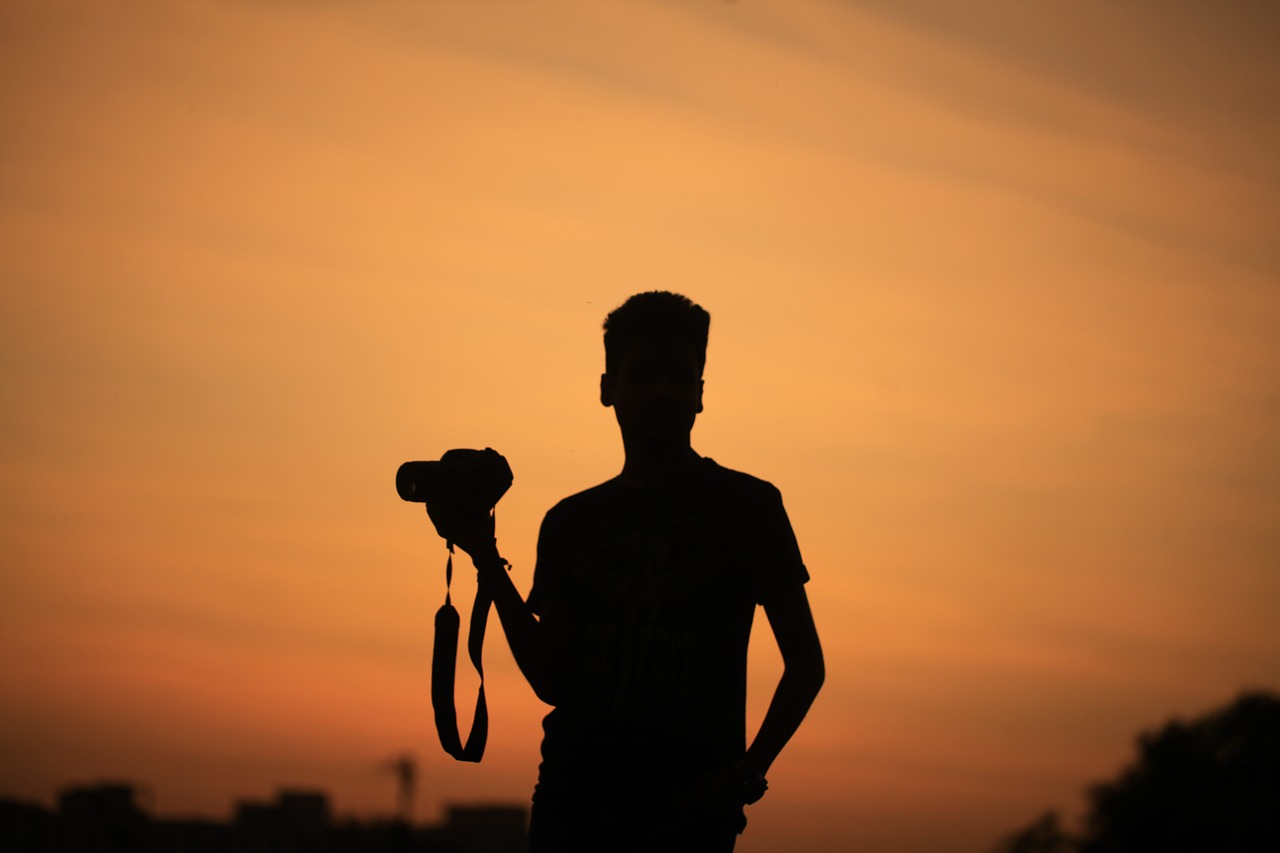 Image - evening colours silhouette outdoors