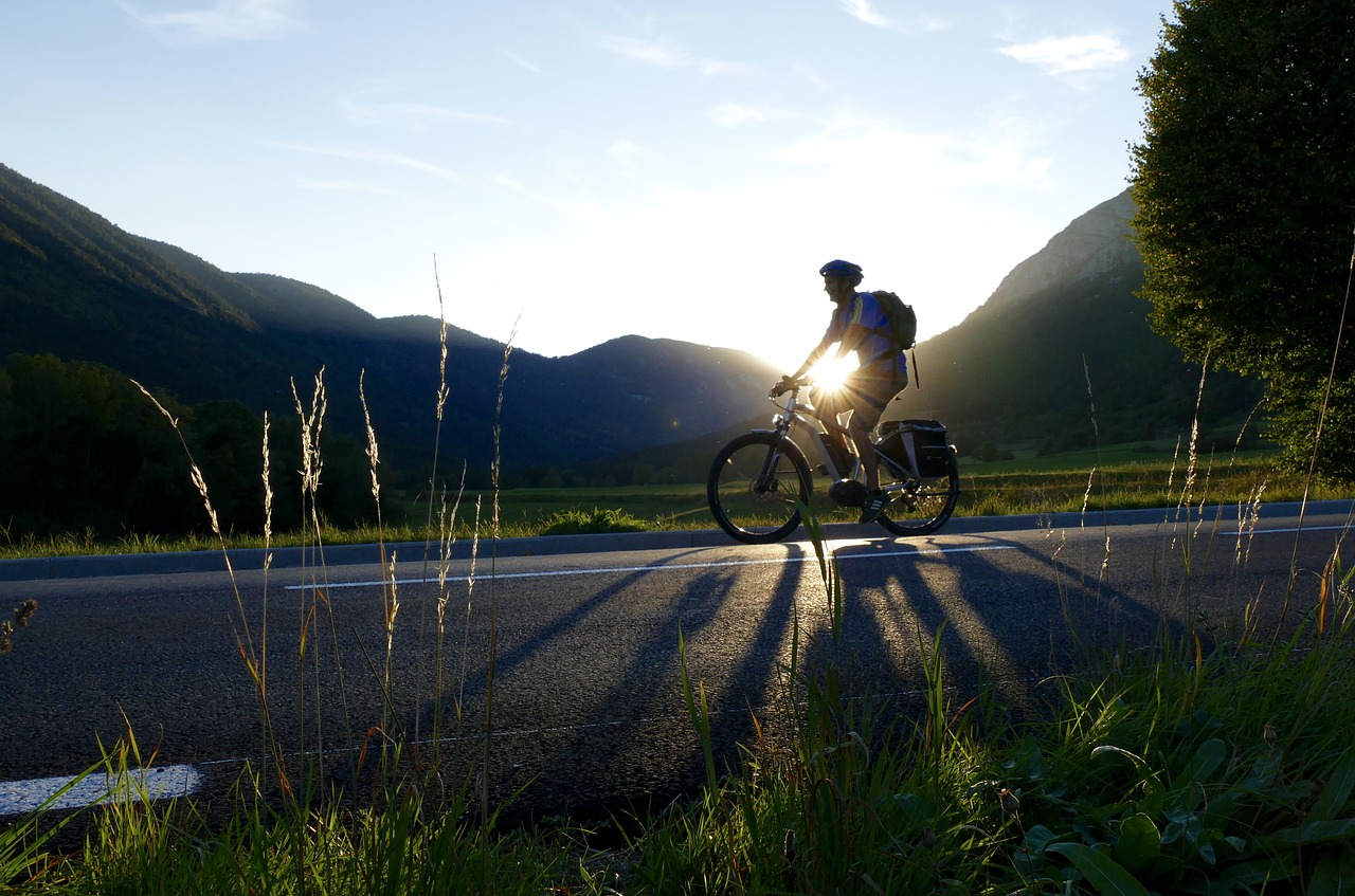 Image - bike electric setting sun