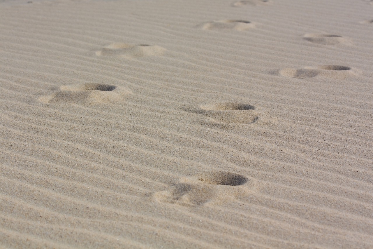 Image - footprints sand tracks in the sand