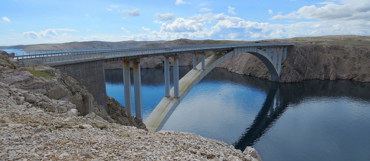 Image - bridge sea rocks island pag