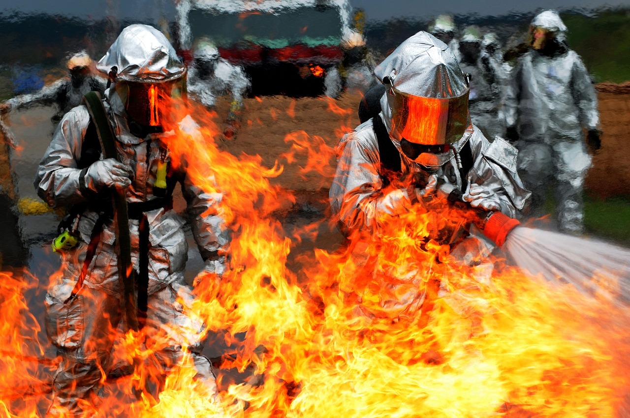 Image - firefighters training live fire