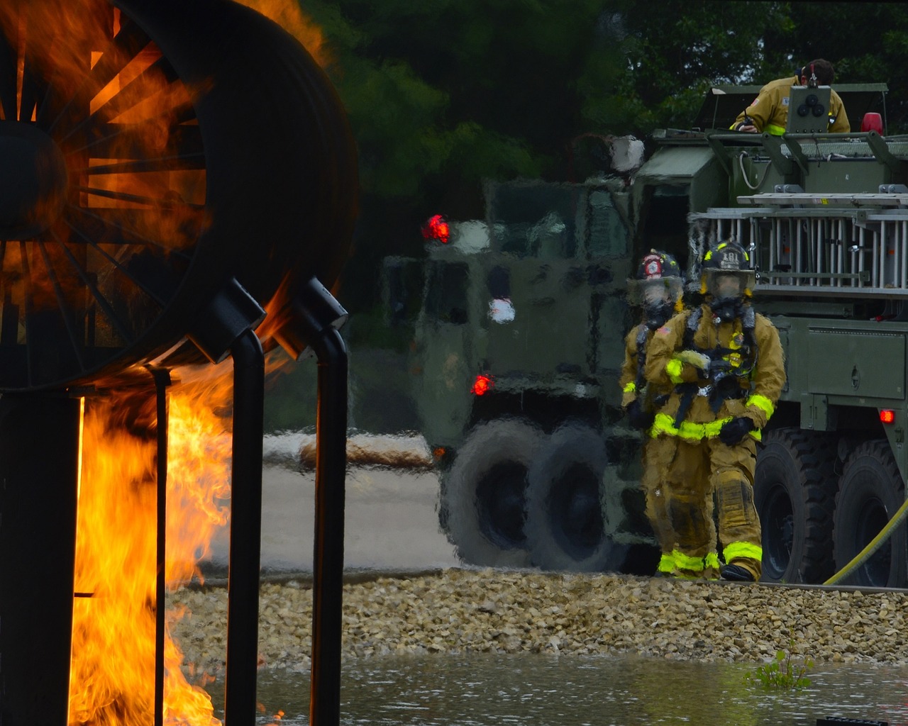 Image - firefighters training live fire