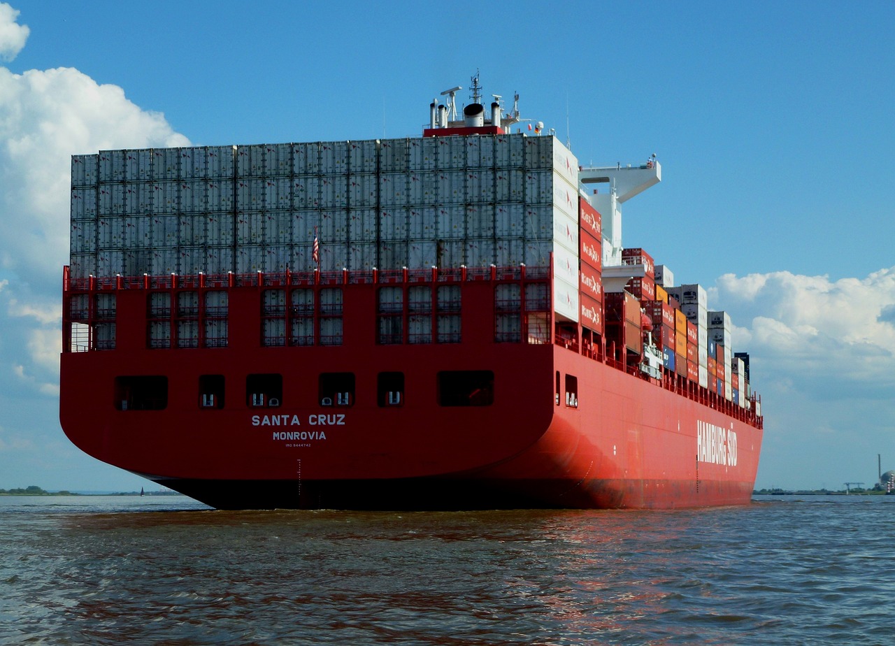 Image - elbe container ship navigation