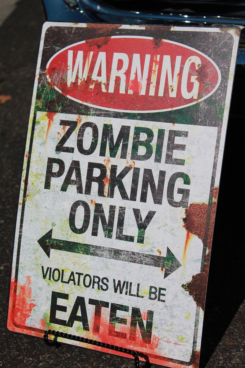 Image - sign zombies halloween death