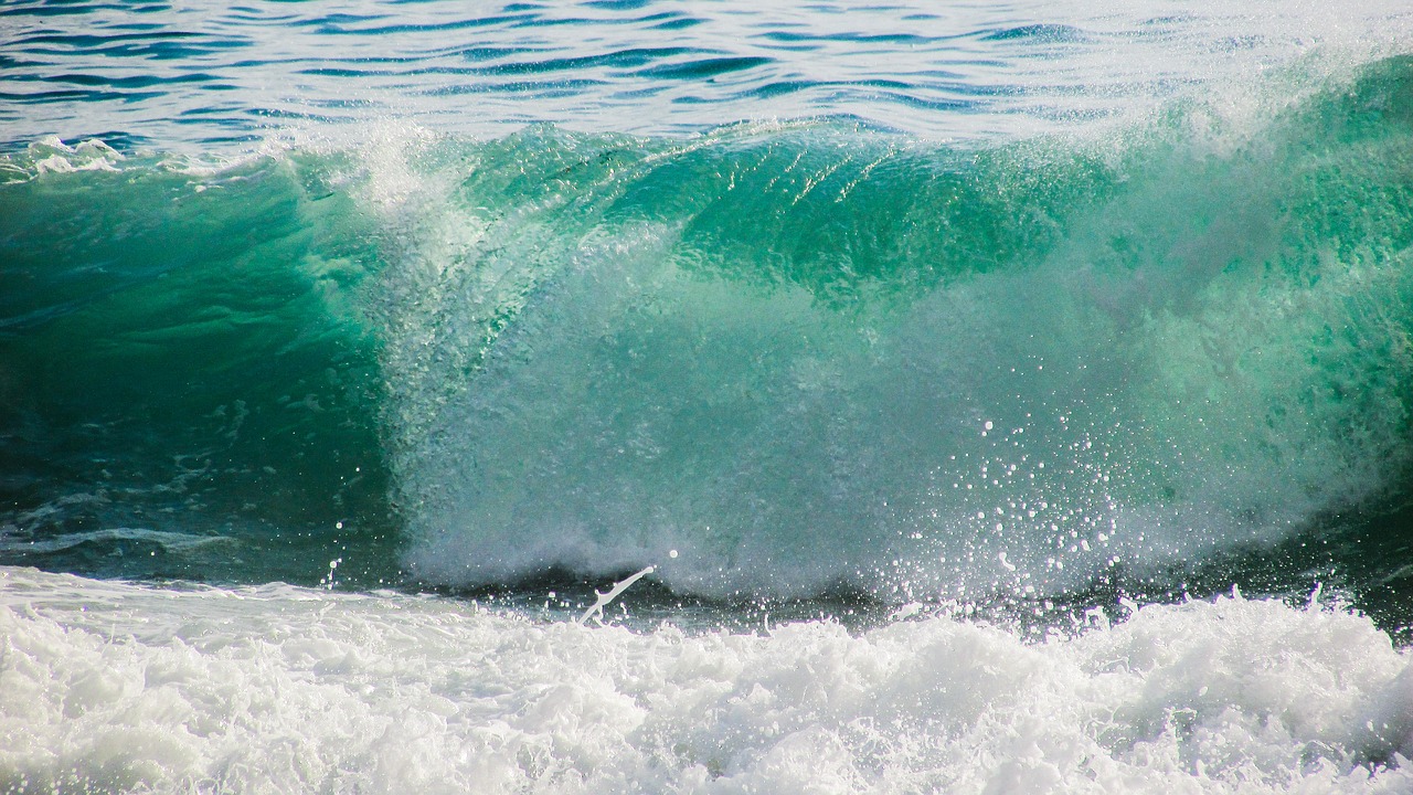 Image - wave smashing sea beach nature