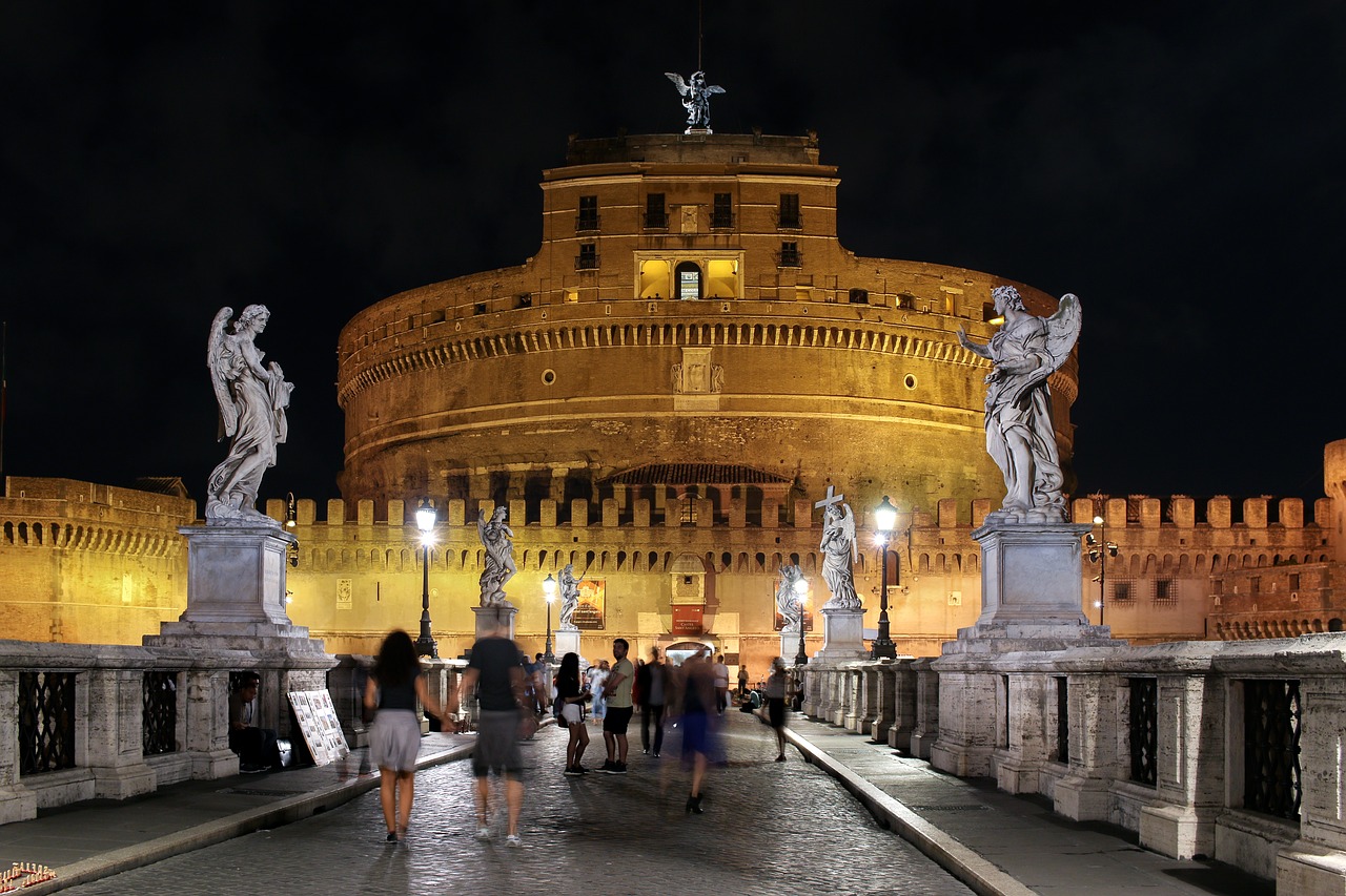 Image - rome night italy castel sant angelo