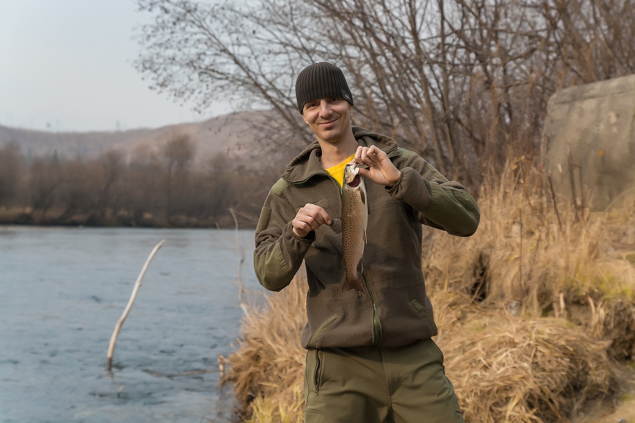 Image - fisherman fishing fish grayling