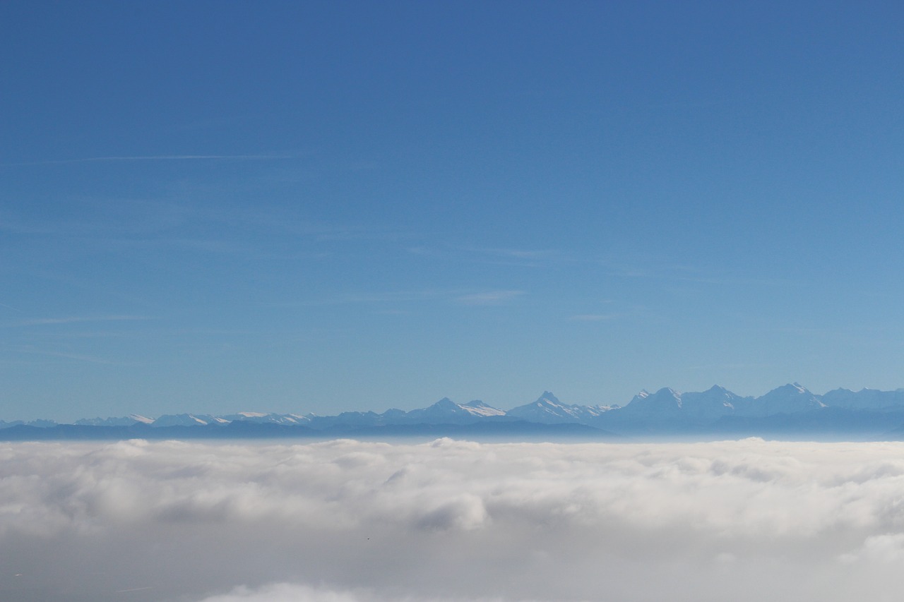 Image - sea of fog mountains hike panorama