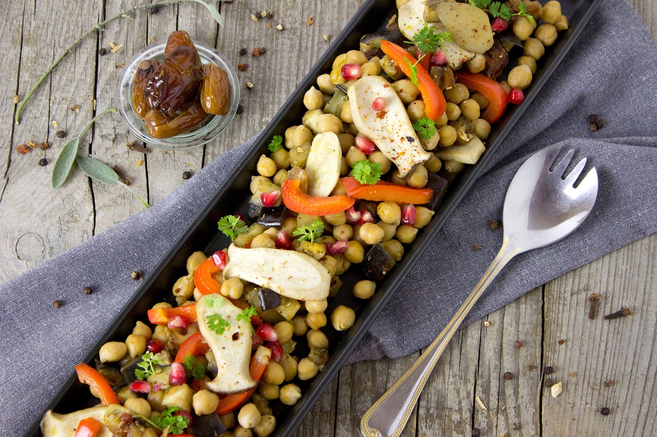 Image - chickpeas dates mushrooms vegan