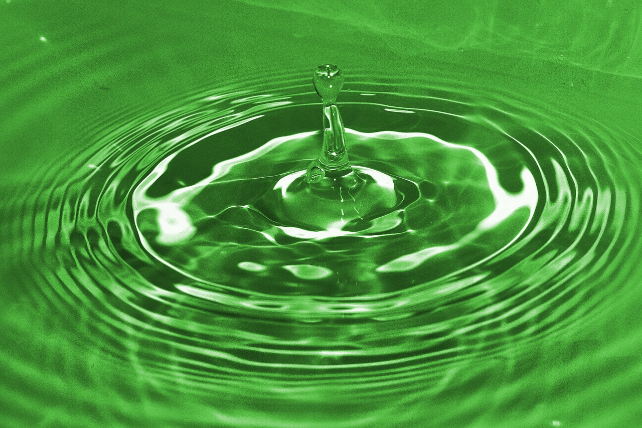 Image - drop of water green wave water