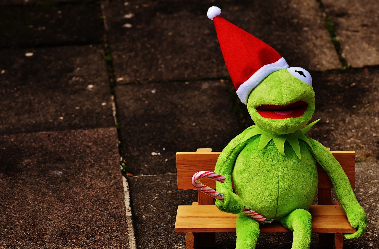 Image - kermit frog christmas santa hat