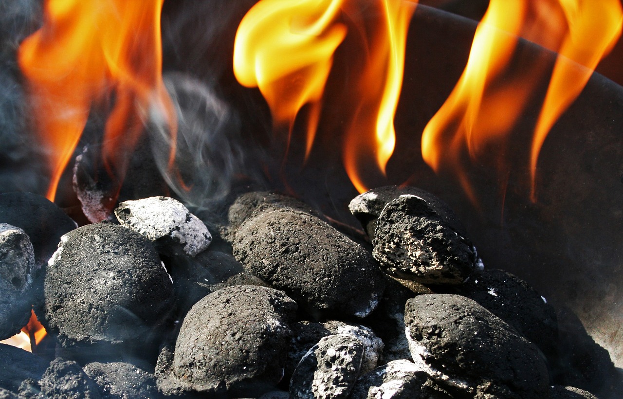 Image - charcoal fire charcoal briquettes