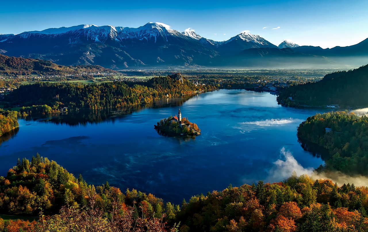 Image - bled slovenia fall autumn colorful