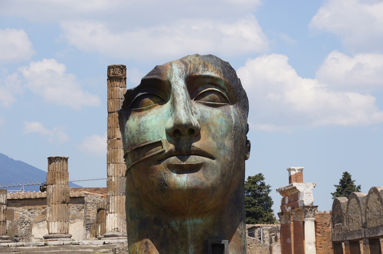 Image - face sculpture pompeii italy