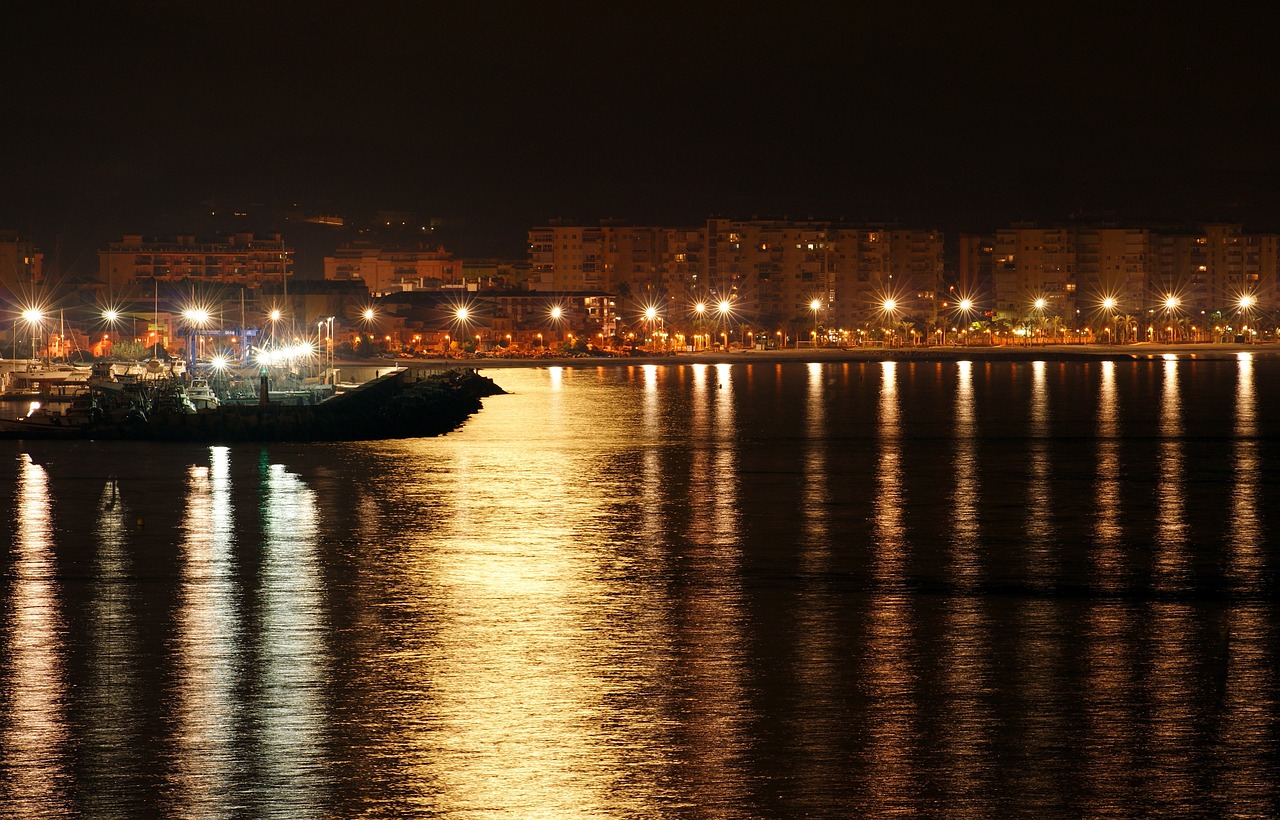 Image - port cove sea night water boat