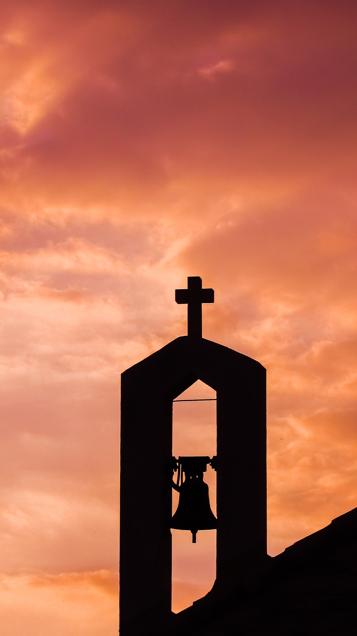 Image - belfry sunset clouds church