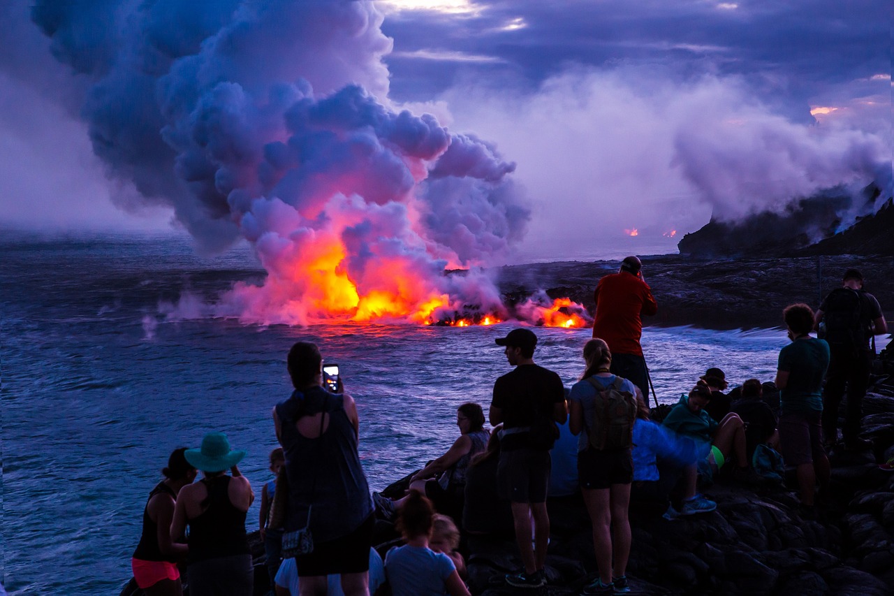 Image - volcano sunset