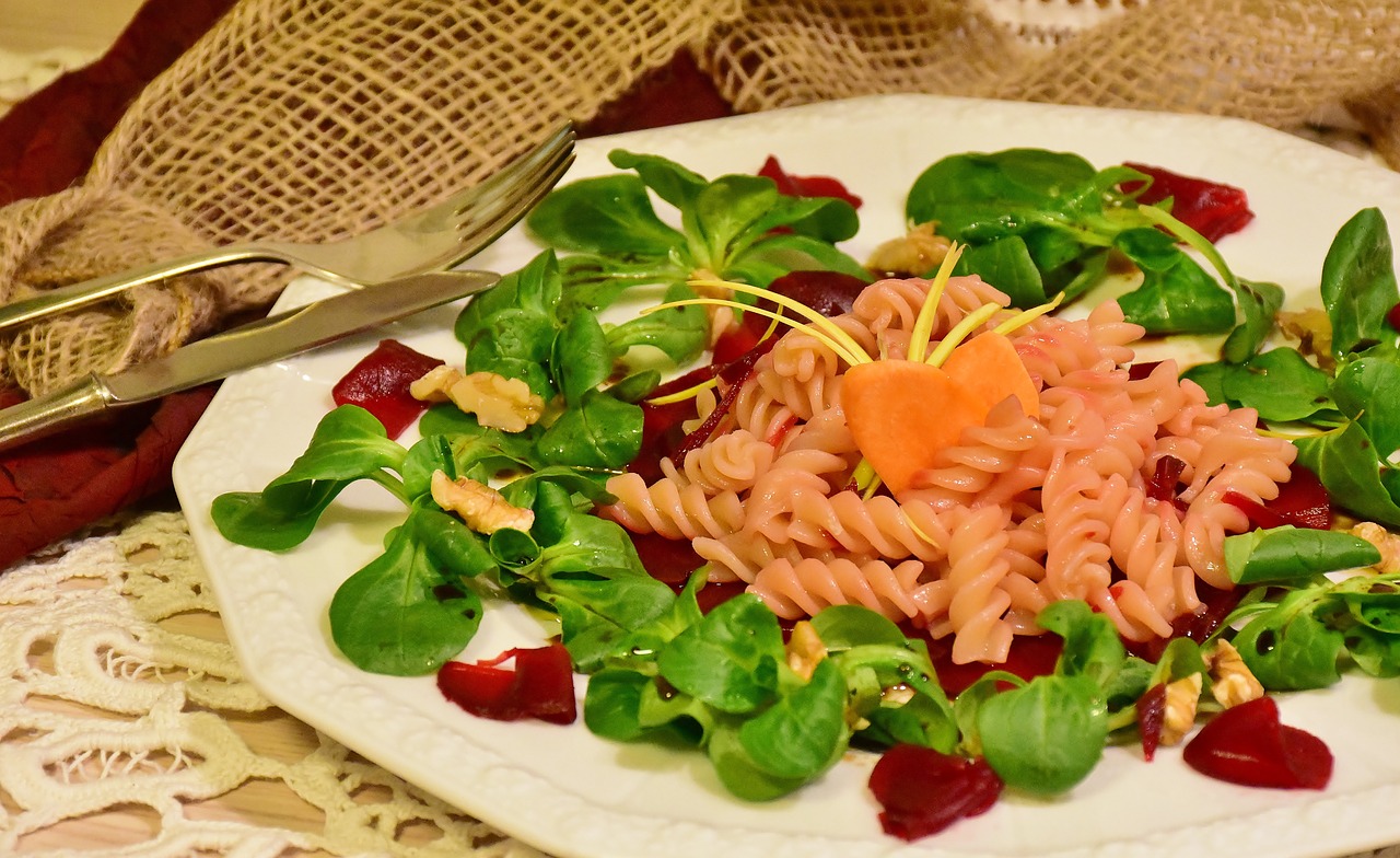 Image - beetroot lamb s lettuce noodles