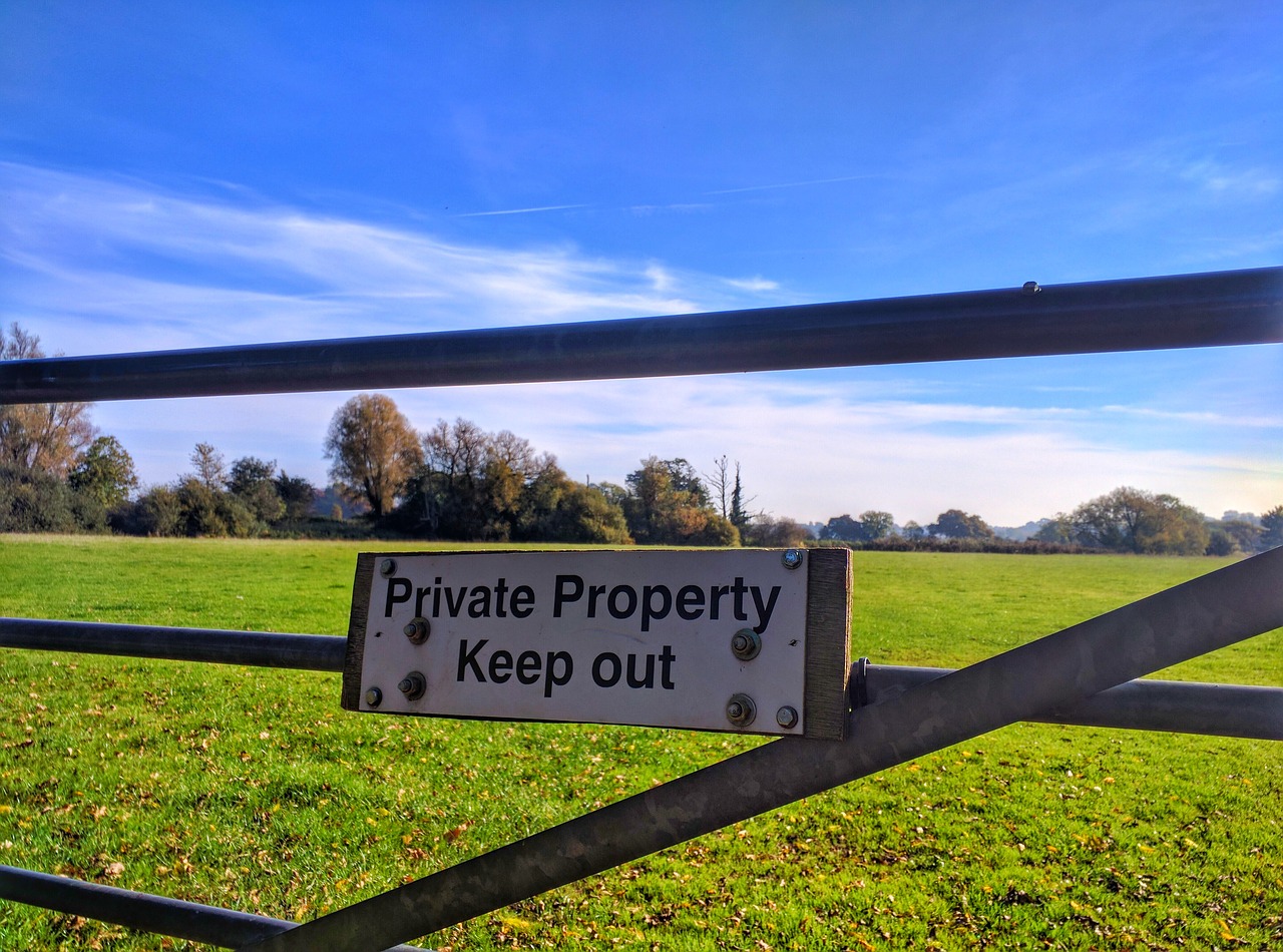 Image - field gate fence grass sky green