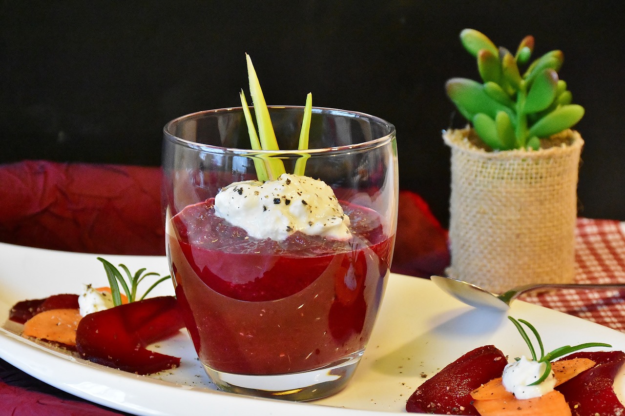 Image - beetroot soup soup in glass starter