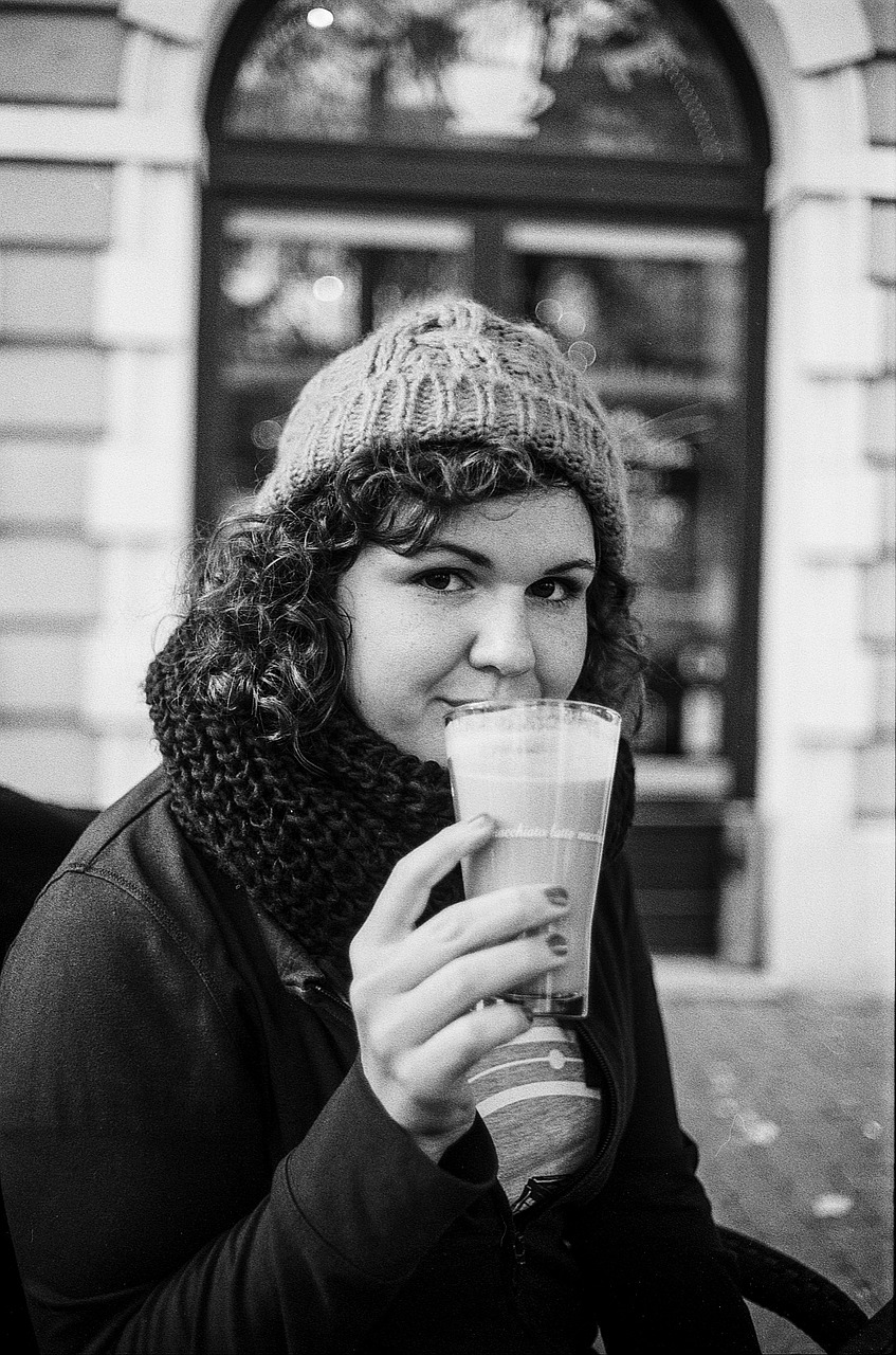 Image - young woman coffee latte young