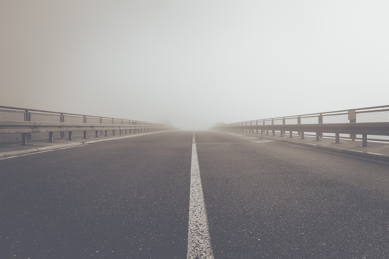Image - fog road highway tar