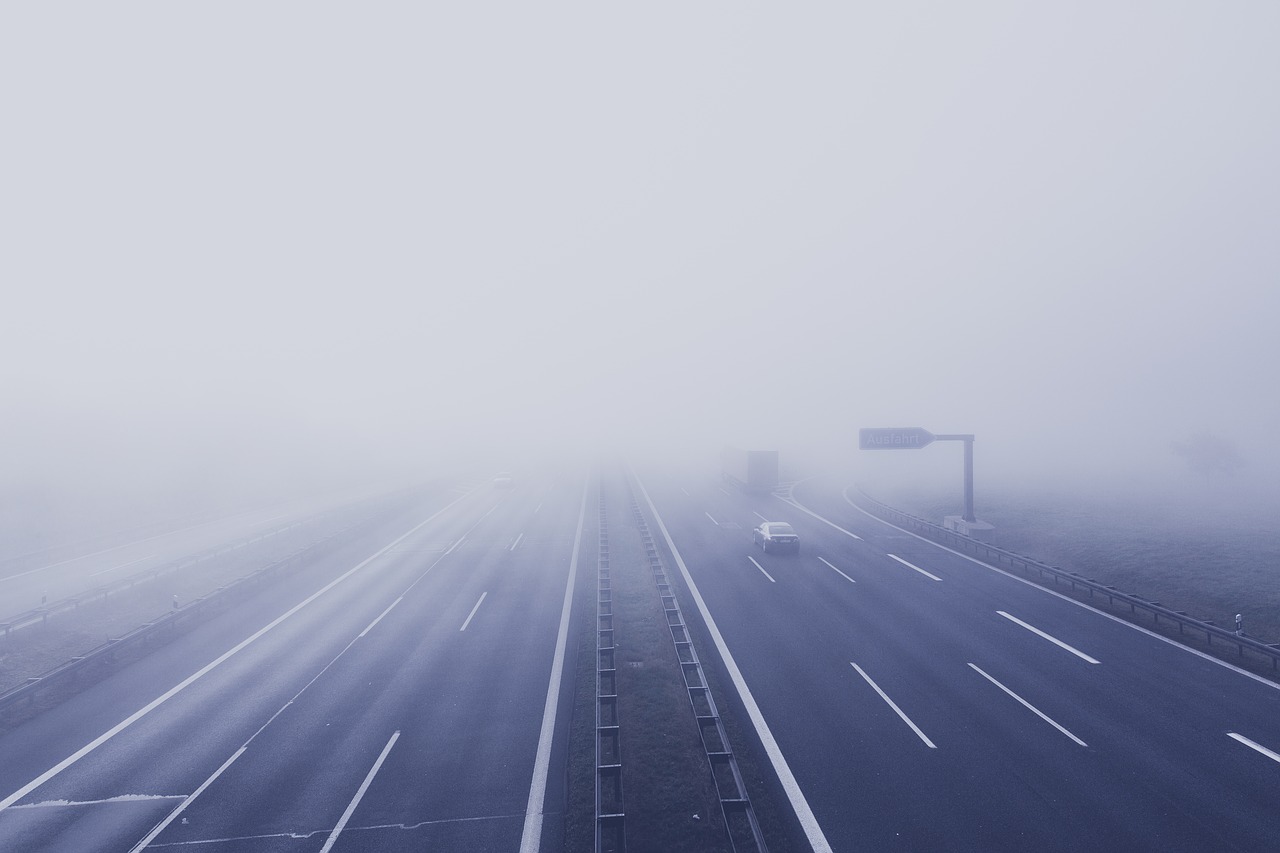 Image - fog road highway tar