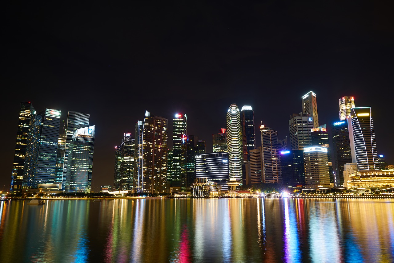 Image - singapore city urban night lights