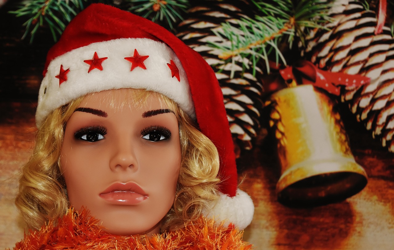 Image - woman pretty christmas santa hat