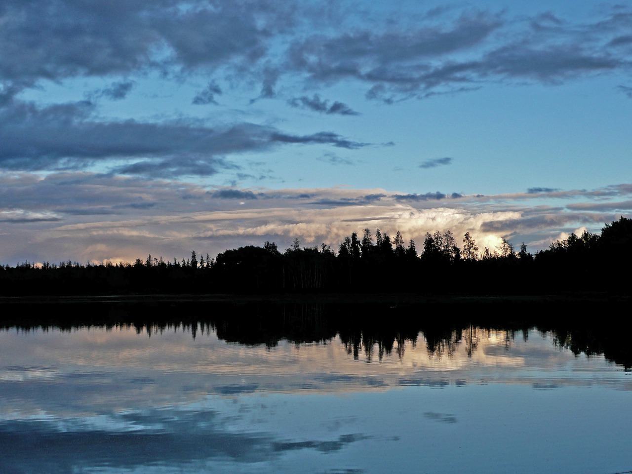 Image - sunset lake landscape weather