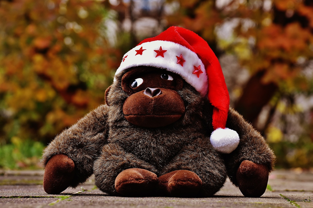 Image - christmas santa hat stuffed animal