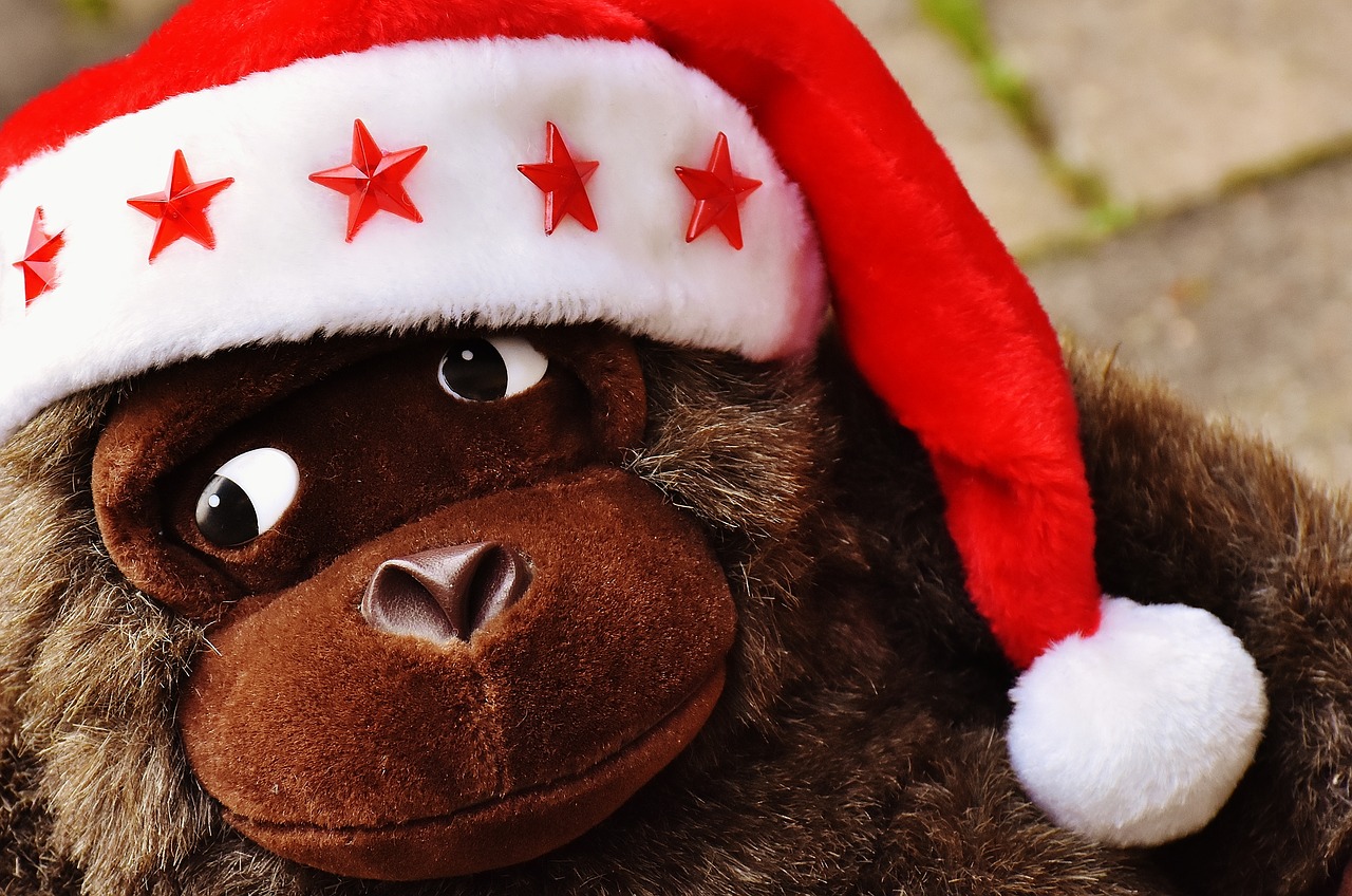 Image - christmas santa hat stuffed animal