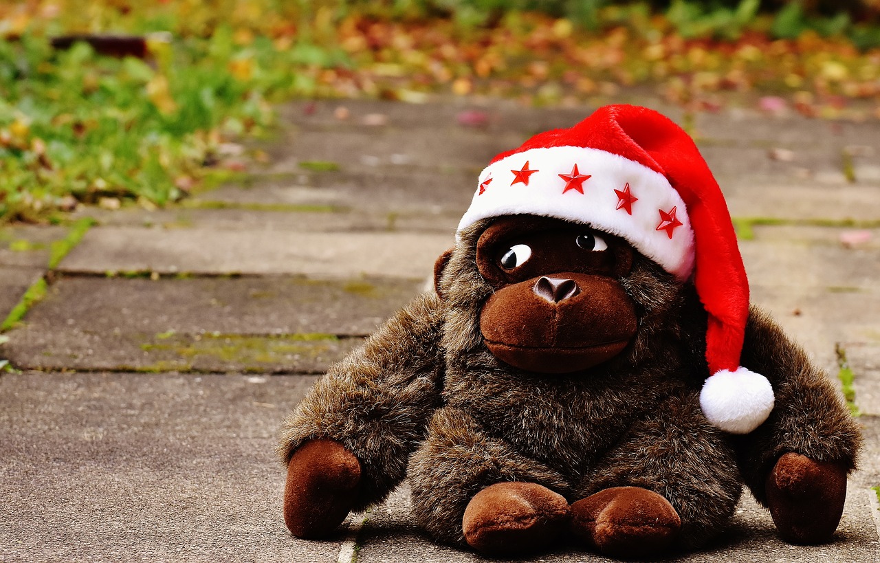 Image - christmas santa hat stuffed animal