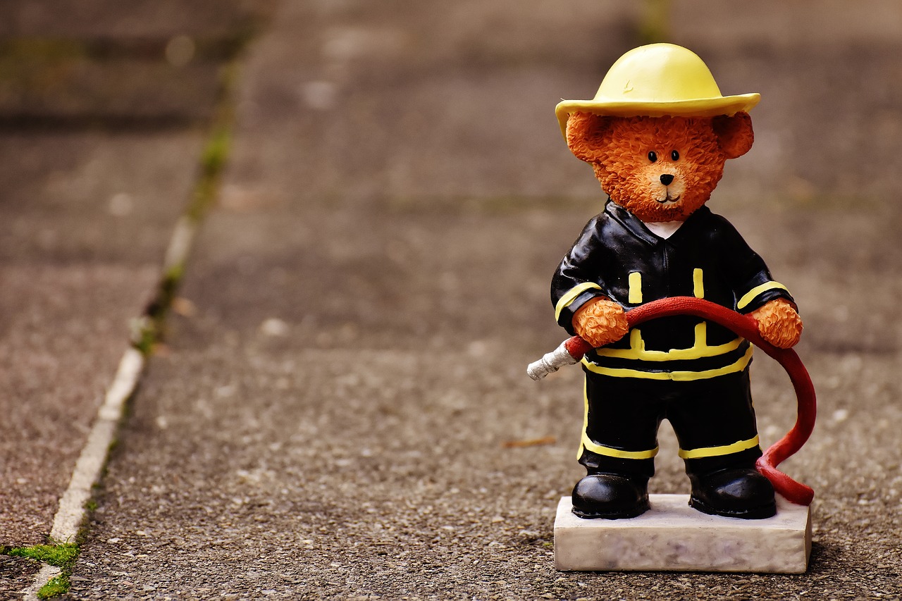 Image - bear profession fire fighter figure