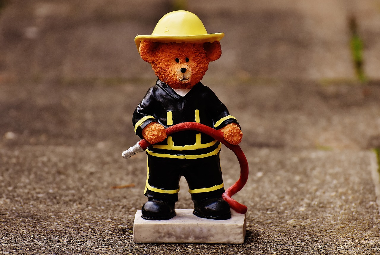 Image - bear profession fire fighter figure