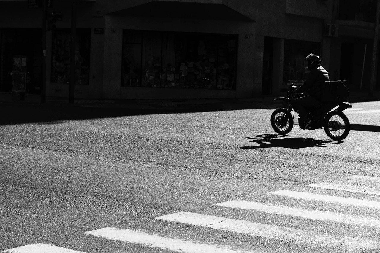 Image - motorcycle street crosswalk road