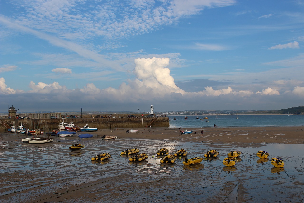 Image - boats beech sky sand water