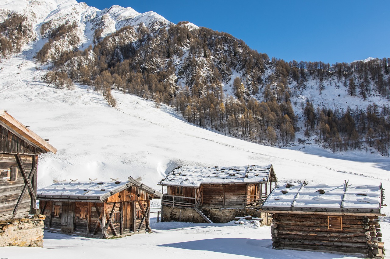 Image - south tyrol almen village winter