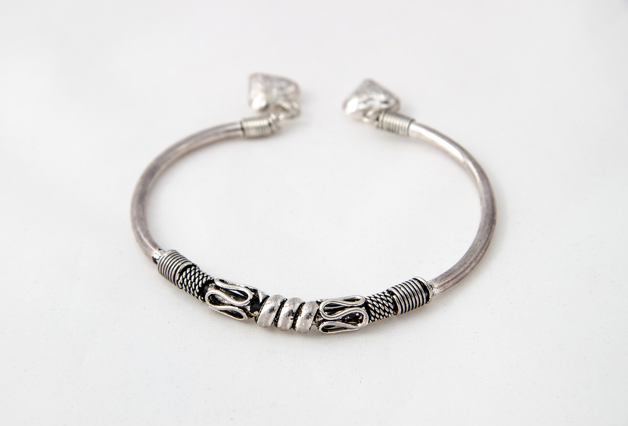 Image - bracelet metal silver pattern