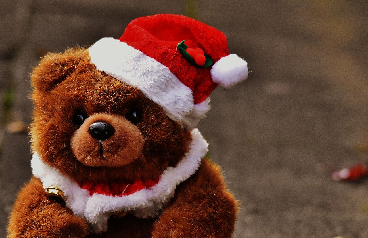 Image - christmas greeting card teddy