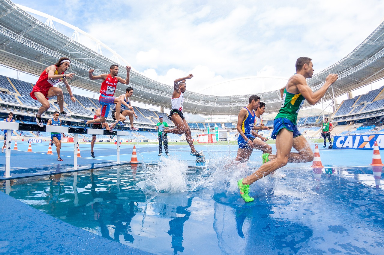 Image - action athletes competition hurdle